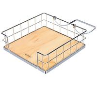 NERTHUS Portatovaglioli Inossidabile e Base, Legno ed Acciaio Inox