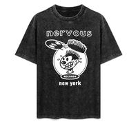 Nervous Records New York City House Hip Hop Dance Music Men's Summer Casual Wash Tee Tops Size XL