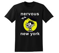 Nervous Records NY Vintage Style T-Shirt Home Music Fashion Male Unisex T-Shirt Black S Unisex 100% Cotton Short-Sleeve T-Shirts Black M