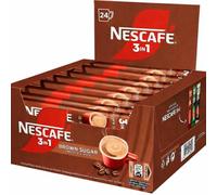 NESCAFÉ 3 in1 Brown Sugar, Caffè Istantaneo con Latte e Zucchero di Canna, Gusto Ricco ed Equilibrato, 24 Bustine
