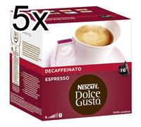 Nescafé Dolce Gusto Espresso Decaffeinato, Pack of 5, 4 x 16 Capsules by Nescafé