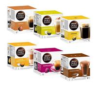 Nescafé Dolce Gusto Kapseln Basic-Set: Lungo, Cappucino, Latte Macchiato, Espresso, Chococino, Crema Grande, 6 x 16 Capsules by Nescafé