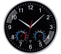NESIFEE Orologio da Parete RadioControllato Silenzioso Senza Ticchettio a Batteria Analogico per Tempo Preciso, Cucina Camera da Letto Soggiorno Ufficio Design Moderno 30 cm (Argento/Nero)