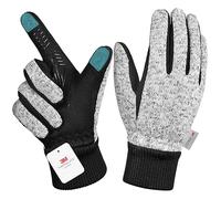 Nesirooh Guanti Invernali Uomo Donna, 3M Thinsulate Impermeabili Antivento Caldo Antiscivolo Touchscreen Guanti da Bici per Ciclismo Corsa Escursionismo Guida Sci (Grigio Canapa, XXL)