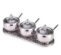 NESPIQ Barattoli per Spezie Set di Contenitori per Spezie in Barattolo per Condimenti in Acciaio Inossidabile con Set di Contenitori per Condimenti con Cucchiai E Coperchi Contenitori per Cucina(B)