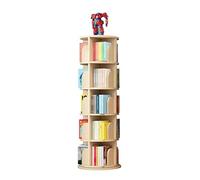 NESPIQ Libreria Per Libri E Decorazioni Scaffale Per Libreria Girevole A 360 Gradi Scaffale Per Libreria In Legno Massello Per Studio Del Soggiorno Dell'home Office(5 Tiers)