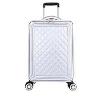 NESPIQ Valigia Trolley Piccola Valigia Da Viaggio Valigia Da Viaggio Impermeabile Valigia A Losanga Custodia Di Caricamento Con Ruota Silenziosa Valigia Trolley Media (Color : White, Size : 24inch)