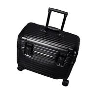 NESPIQ Valigia Trolley Piccola Valigia rigida resistente in PC+ABS con ruote doppie girevoli, valigia cosmetica Valigia Trolley Media(Black,20in)