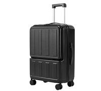 NESPIQ Valigia Trolley Piccola Valigie Con Porta Di Ricarica USB Bagagli Espandibili Con Lucchetto A Combinazione TSA Valigia Trolley Media (Color : Black, Size : 24inch)