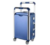 NESPIQ Valigia Trolley Piccola Valigie Con Ruote Scocca Rigida Telaio In Alluminio Amanti Bagagli Grande Capacità Di Stoccaggio Valigia Trolley Media (Color : Blue, Size : 24inch)