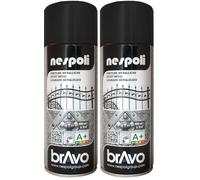 Nespoli Bomboletta Spray Aerosol Nero Effetto Metallizzato 400ml (Confezione da 2)