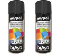 Nespoli Bomboletta Spray Aerosol Nero Effetto Opaco Ral 9005 400ml (Confezione da 2)