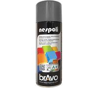 Nespoli - Bomboletta Spray Smalto Acrilico 400ml Interni ed Esterni, Vernice Spray Aerosol Universale, Asciugatura Rapida, Adesione su Tutte le Superfici, Valvola Autopulente, RAL Grigio Argentato