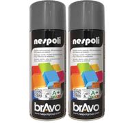 Nespoli - Bomboletta Spray Smalto Acrilico 400ml Interni ed Esterni, Vernice Spray Aerosol Universale, Asciugatura Rapida, Adesione su Tutte le Superfici, Valvola Autopulente, RAL Grigio Argentato