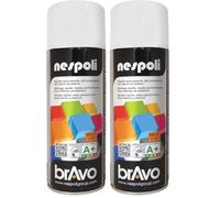 Nespoli - Bomboletta Spray Smalto Acrilico 400ml Interni ed Esterni, Vernice Spray Aerosol Universale, Asciugatura Rapida, Adesione su Tutte le Superfici, Valvola Autopulente, RAL Bianco Neve
