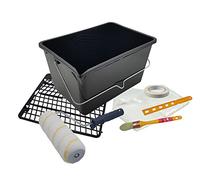 Nespoli Kit Rullo di Pittura Antigoccia 22 cm, Secchio 12 L con Griglia, Pennello per Ritagliare, Nastro per Pittore, Plastica, Copertino, Miscelatore per Pittura, Set di Fai Da Te Completo