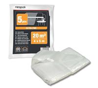 Nespoli - Set 5 Teli Copritutto 4x5m per la Protezione di Mobili e Arredi Interni, Teli per Imbiancare Ampi e Resistenti da 20 m² - Telo Copritutto in Plastica Ultra Fine, Flessibile e Antistrappo