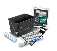 Nespoli - Set Pittura Completo con Rullo per Pittura, Pennello Pittura, Secchio, Telo, Retina - Kit Pittura Murale e Fissativo per Muri Interni per Lavori Fai da Te, Set Rullo Pittura Facile Utilizzo