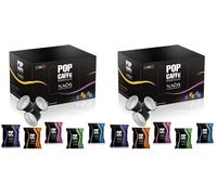 Nespresso compatibili, 100 capsule miscele intenso, cremoso, arabico decaffeianto pop caffè (Confezione da 2)