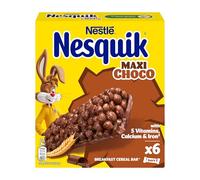 NESQUIK Maxi Choco Barrette di Cereali Integrali al Cioccolato e al Latte, 6 pezzi da 25g (150g)