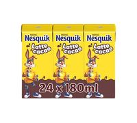 NESQUIK Pronto da Bere Bevanda Latte e Cacao 24 Brick 180ml | Con latte 100% italiano e cacao magro. 24 pratici Brick monoporzione con cannuccia 180ml (4,32L)