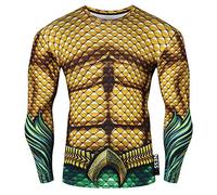 Nessfit Felpa termica da uomo a compressione da uomo, a maniche lunghe, da allenamento, con supereroe