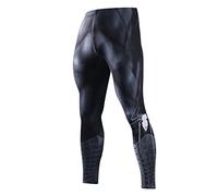 Nessfit - Leggings da uomo a compressione da supereroe, strato di base, per palestra, corsa, allenamento termico
