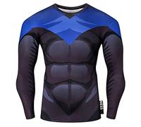 Nessfit Superhero - Maglia termica a compressione da uomo, a maniche lunghe, per palestra, allenamento, fitness, Supereroe 5, M