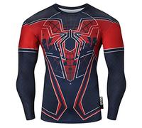 Nessfit Superhero Mens Compressione Top Manica Lunga Palestra Base Layer Allenamento Fitness Shirt Allenamento Maglia Calda Supereroe 3 L