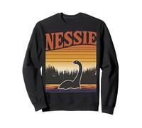 Nessie Loch Ness Mostro Retro Tramonto Lago Felpa