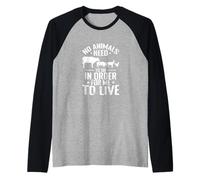 Nessun Animale Deve Morire Maglia con Maniche Raglan
