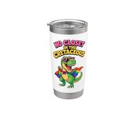 Nessun armadio nel Cretaceo T-Rex con cappuccio arcobaleno Bicchiere termico in acciaio inox doppia parete
