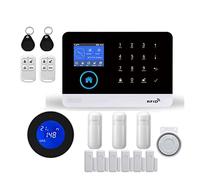 Nessun Canone Mensile Allarme domestico Wireless 4G di allarme sicurezza domestica for APP Tuya con sensore movimento for animali domestici Rilevatore fumo gas(L)