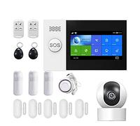 Nessun Canone Mensile PG107 Kit di allarme sicurezza Tuya Controllo app con telecamera IP Rilevatore movimento quadrante automatico Allarme intelligente for la casa(C)