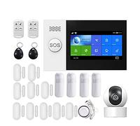 Nessun Canone Mensile PG107 Kit di allarme sicurezza Tuya Controllo app con telecamera IP Rilevatore movimento quadrante automatico Allarme intelligente for la casa(E)