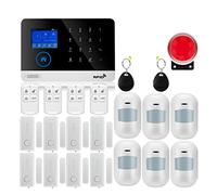 Nessun Canone Mensile Tuya GSM Protezione della sicurezza domestica di allarme intelligente Touch Screen Kit antifurto Mobile APP Telecomando Braccio e disinserimento RFID(W2B9)