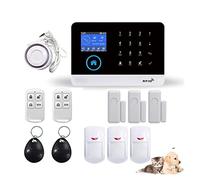 Nessun Canone Mensile TUYA Wireless GSM di allarme sicurezza domestica con rilevatore movimento PIR a prova animali domestici compatibile(C)