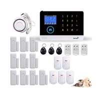Nessun Canone Mensile TUYA Wireless GSM di allarme sicurezza domestica con rilevatore movimento PIR a prova animali domestici compatibile(L)