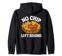 Nessun chip lasciato dietro divertente gioco di parole messicano, Cinco De Mayo Felpa con Cappuccio