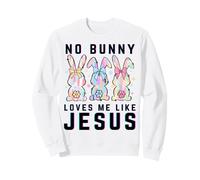 Nessun Coniglietto Mi AMA Come Gesù Cristiano Coniglio di Pasqua Bambini Felpa