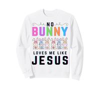 Nessun Coniglietto Mi AMA Come Gesù Cristiano Coniglio di Pasqua Bambini Felpa