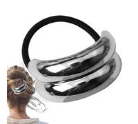 Nessun danno agli elastici per capelli, ai fermacoda | Fascia per coda di cavallo, elastico per capelli in metallo, elastico per capelli a coda di cavallo con doppio fiocco, elastici per capelli, coda