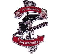 Nessun dolore Nessun funerale Pin smalto duro gotico corvo nero bere poniard spille cartone animato rosa rossa pianta spille spille corvi distintivo, Metallo