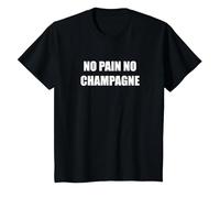 Nessun Dolore, Niente Champagne Maglietta, Bambini, Nero, 3 Anni