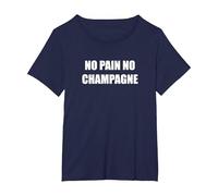 Nessun Dolore, Niente Champagne Maglietta, Donna Plus-Size, Navy, 1X