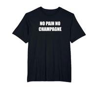 Nessun Dolore, Niente Champagne Maglietta, Uomo Taglie Grandi, Nero, 5X Tall