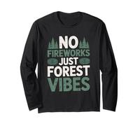 Nessun fuochi d'artificio Solo Forest Vibes 4 luglio Camping Maglia a Manica