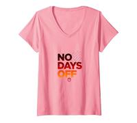 Nessun Giorno Libero Allenamento Motivazionale per Il Fitness Maglietta con Collo a V, Donna, Rosa, L