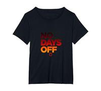 Nessun Giorno Libero Allenamento Motivazionale per Il Fitness Maglietta, Donna Plus-Size, Nero, 2X
