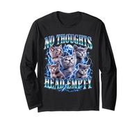 Nessun Pensiero Head Empty Kitty Meme Y2K Moon Lightning Maglia a Manica